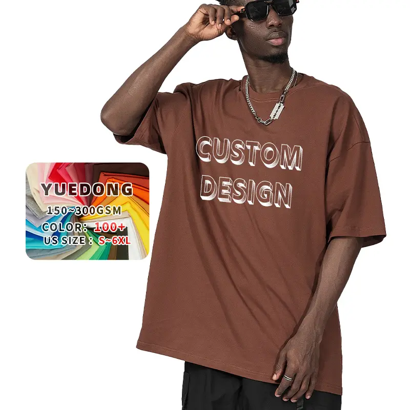 Oversize peso massimo per gli uomini Streetwear girocollo personalizzato Dtg stampa grafica strass 250 280Gsm t-shirt all'ingrosso