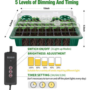 Lampes de culture <span class=keywords><strong>LED</strong></span> étanches pour la culture de plantes Pot de <span class=keywords><strong>semis</strong></span> à 40 trous avec réglage de la luminosité Blanc chaud Bleu Emission - Product Image 4