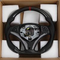 Volant personnalisé en cuir semi-synthétique et fibre de carbone pour BMW Série 1 E82 E87 E88 M3 E90 E91 E92 E93 X1 E84 X5 E70 E71
