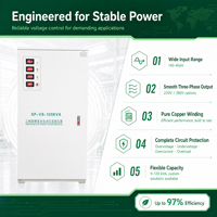Stabilisateur de tension triphasé fiable 120 kVA 415 V, régulateur automatique pour la protection des machines à papier et des machines à pâte