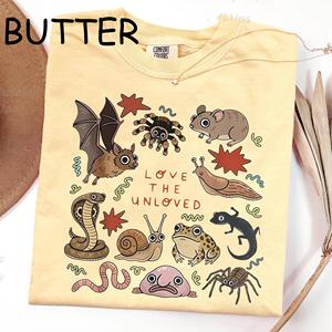 Maglietta OEM ODM 'Love The Unloved', T-Shirt con Animali Straniari, Maglietta Retrò di Entomologia, Regalo per Appassionati di Scienza e Biologia - Product Image 4