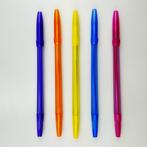 Stylo bille simple en plastique pour bureau, largeur d'écriture 1,0 mm, logo personnalisable, stylo confortable - Product Image 3