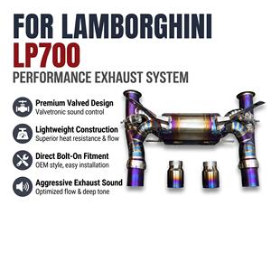 Sistema de Escape Catback con Válvulas Vortex Titanium Blue para Lamborghini LP700 a SVJ con Silenciador Central y Doble Salida - Product Image 1