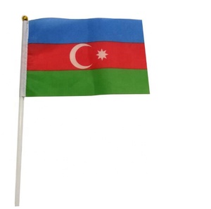 Petit mini drapeau à main mauricien à bas prix drapeau mauricien bâton drapeaux nationaux de pays à dessus rond - Product Image 5