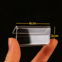 Support de présentation en acrylique en forme de L, 4x2 cm, écologique, personnalisable, avec support transparent pour cartes de prix, étiquettes et marqueurs nominatifs