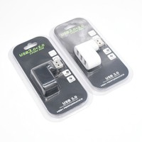 Hub USB rotatif à 3 ports Mini séparateur USB 3.0/2.0 pour ordinateur portable PC gain de place HUB de voyage Audio pour haut-parleur Microphone moniteur