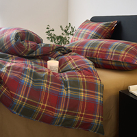Parure de lit légère 100 % coton, motif géométrique moderne, écologique, 200 fils, toutes saisons, toucher agréable, qualité supérieure, essentiels de qualité supérieure