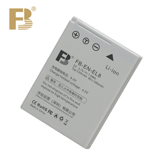 FB EN EL8 Camera Battery for Nikon Coolpix S1 S2 S3 S5 S50 S51 S52 S50C S51C CCD Digital Camera Batterie
