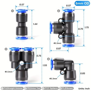ข้อต่อลมแบบตรง PU 4/6/8/10/12 ชนิดเสียบเร็ว - Product Image 6