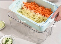 Râpe multifonctionnelle en acier inoxydable pour la maison avec panier de drainage double couche grande capacité et trancheuse à légumes