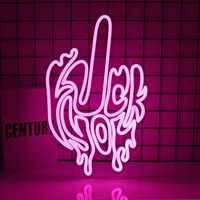 Neonawall Party & Club Planners Enseigne néon personnalisée motif Doigt d'honneur effet goutte d'eau, Lumière LED alimentée par USB IP65 pour la décoration de fêtes et de clubs