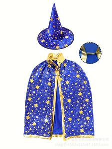 Disfraz <span class=keywords><strong>de</strong></span> Halloween inspirado en Anime para niños, Cosplay transfronterizo, sombrero <span class=keywords><strong>de</strong></span> bruja <span class=keywords><strong>de</strong></span> cinco estrellas, conjunto <span class=keywords><strong>de</strong></span> actuación con <span class=keywords><strong>capa</strong></span> para niños - Product Image 3