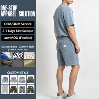 Shorts en jean décontractés pour homme, coupe ample, longueur mi-cuisse, bleu clair délavé, avec cordon de serrage à la taille, poches plaquées et poche arrière, ourlet brut