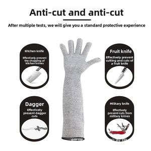 Protector de brazo de muñeca anticorte HPPE de nivel 5 de alta calidad con mangas protectoras de extensión de guantes para seguridad en el trabajo - Product Image 3