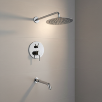 Système de douche à haute pression, lot de salle de bain, pomme de douche de pluie, cub thermostatique mural, vente en gros