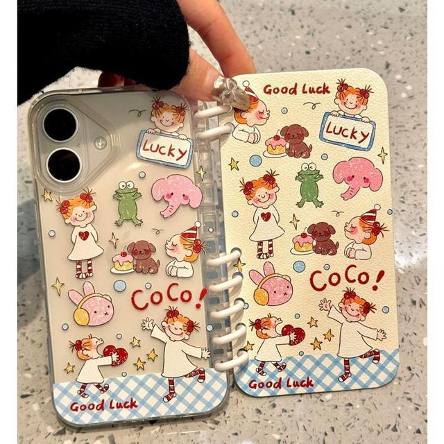 Hot New 2025 Suitable for Apple iPhone 17 16 15 14 13 Pro Max Creative Bear Notebook Protective Case Flip Stand Book Phone Case