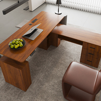 Scrivania Ergonomica in Legno Moderna e Lussuosa per Manager, CEO, Dirigenti, Convertibile Automaticamente, Regolabile in Altezza, Resistente