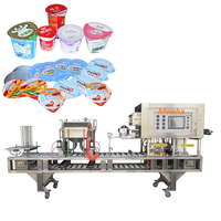 Machine de remplissage et de scellage de gobelets pour poudre de gelée et boissons, 4 têtes, multifonction, en acier inoxydable 304, haute productivité