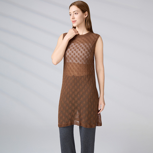 Custom Design OEM Tank <b>Top</b> Summer Fashion Crew Neck Knitwear Dresses Casual <b>Long</b> Knitted Sweater <b>Vest</b> for Women - Product Image 3