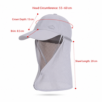 Sombrero de Pescador para Protección Solar de Verano, Impermeable, de Secado Rápido, con Solapa Desmontable y Cremallera, Gorra de Béisbol para Senderismo y Actividades al Aire Libre, Venta al Por Mayor