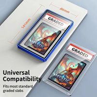 Porte-cartes de visite en métal, protection magnétique double face, étui en verre trempé 100% anti-UV, haute qualité pour cartes de 35 points