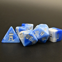 Jeu de dés polyédriques personnalisés en résine DND avec logo, 7 pièces, pour jeux de rôle, avec boîte en métal