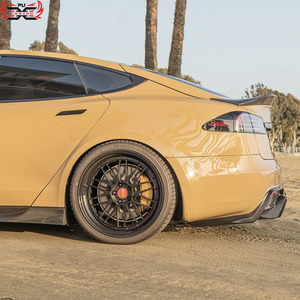 Kit carrozzeria in fibra di carbonio a secco per <span class=keywords><strong>Tesla</strong></span> modello <span class=keywords><strong>S</strong></span> 2022 2023 2024 minigonne laterali con labbro anteriore diffusore posteriore Spoiler posteriore canard cofano anteriore - Product Image 4