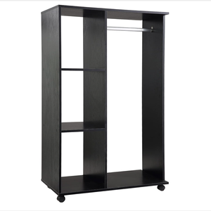 Armoire ouverte <span class=keywords><strong>sur</strong></span> <span class=keywords><strong>roulettes</strong></span> avec <span class=keywords><strong>tringle</strong></span> à vêtements, rangement pour vêtements de chambre à coucher avec <span class=keywords><strong>tringle</strong></span> de suspension, porte-vêtements mobile pour vestiaire - Product Image 1