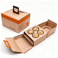 Boîte à cupcakes rectangulaire en kraft personnalisée avec plateau en mousse EVA et PVC, emballage en papier pour pâtisserie, boîte cadeau pour desserts à emporter