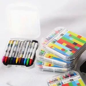 Maison de poupée Miniature, 10 boîtes/lot, 12 couleurs, Crayon, outils de peinture, pour dessin coloré, outils idéaux pour maison de poupée, bureau, école