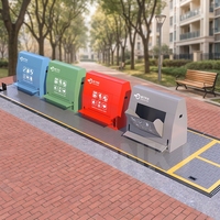 Système de collecte des déchets automatique souterrain RNKJ pour les zones de parc, plateforme élévatrice pour conteneurs à ordures