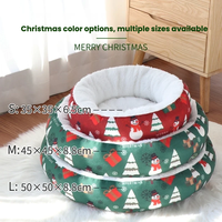 Lit pour animaux de compagnie en peluche motif flocon de neige, idéal pour Noël, pour chien et chat, maison chaude d'hiver, cadeau de fête, vente en gros, approvisionnement en vrac