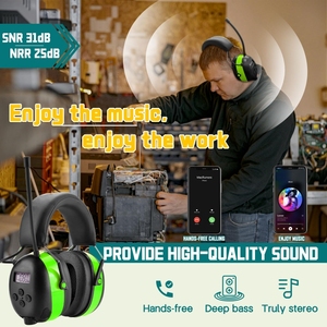 Audífonos de Seguridad con Radio y Pantalla Digital, Auriculares con Radio para Teléfono Inteligente, Protector Auditivo - Product Image 3