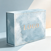 Emballage cosmétique magnétique en carton rigide de luxe, grande boîte cadeau en papier avec logo personnalisé