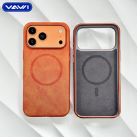 VAWI L183 Étui magnétique de luxe tendance en cuir Crazy Horse antichoc et antidérapant pour iPhone 13 14 15 16 17 Pro Max