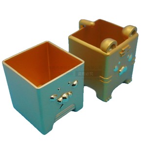 Porte-stylo en métal personnalisé, design carré de dessin animé, boîte de rangement de bureau en laiton, décoration de bureau à domicile, cadeau - Product Image 4