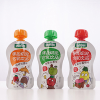 Pochettes à liquide en plastique, presser rechargeable organique pour le stockage des yaourt, fruits, pignons pour bébés