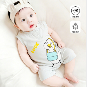 ชุดรอมเปอร์เด็กอ่อนและเด็กวัยหัดเดิน แขนกุด ผ้าฝ้าย สำหรับฤดูร้อน - Product Image 3