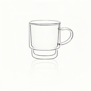 Mug en verre cristal à <span class=keywords><strong>double</strong></span> <span class=keywords><strong>paroi</strong></span> avec poignée - Isolation thermique Assiette en bois assortie Style victorien Motif de Noël pour café/thé - Product Image 3