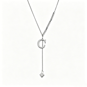 Collana con Lettera Iniziale Y in Acciaio Inossidabile Placcato Oro 18K - Ciondolo Cubo Delicato Impermeabile, Gioiello Personalizzato Regalo - Product Image 3