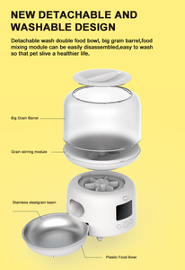 Yeni akıllı otomatik kedi köpek <span class=keywords><strong>Pet</strong></span> besleyici elektrikli oto <span class=keywords><strong>Pet</strong></span> yemek kasesi zamanlı tedavi dağıtıcı yavru kedi için kuru gıda paslanmaz çelik - Product Image 4