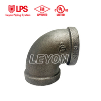 Raccords de tuyauterie Leyon FM UL pour la lutte contre les incendies, système de protection incendie, raccords de tuyauterie en fonte ductile, 500 PSI, coude à 90 degrés