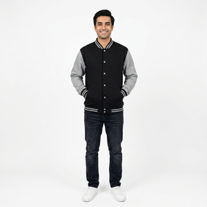 Veste universitaire vintage imperméable en laine enduite sur mesure avec broderie chenille pour équipes de baseball, style bomber, pour hommes et femmes - Product Image 1