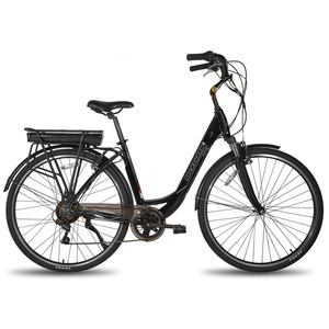 JOYKIE Us Warehouse Drop Shipping 250W 36V 700C Plata Negro Mujeres Urban Step Through Electric City Bike - Product Image 2