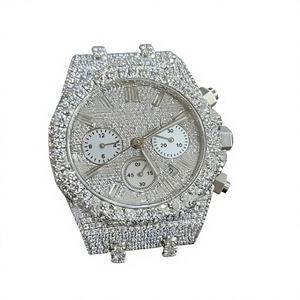 Luxury Handmade Stainless Steel & Moissanite <b>Iced</b> <b>Out</b> Automatic Movement Hip Hop <b>Watch</b> for Men - Product Image 1