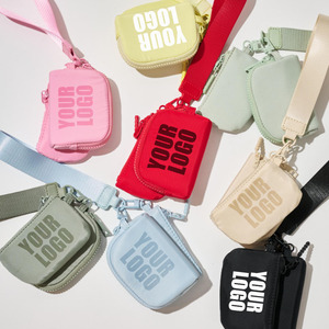 Фабричная нейлоновая сумка Qetesh, простой производитель, настраиваемый логотип и цветной мини-кошелек для монет с ремешком на запястье для путешествий - Product Image 1