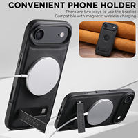 Coque de téléphone SUTENI pour iPhone 18 Pro Max avec support magnétique, chargement sans fil, finition givrée, aspect cuir de luxe, compatible 17 16 Plus 15 14 13 12