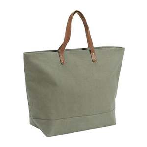 Sac fourre-tout en toile cirée de haute qualité, personnalisable, avec poignée en cuir, fabriqué en Chine - Product Image 1