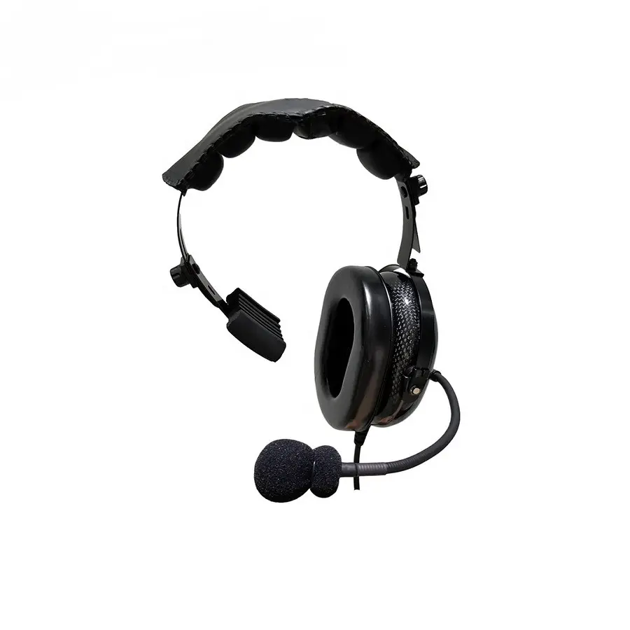 Single Muff One Ear Headset Carbon Fiber Noise Cancelling Headset