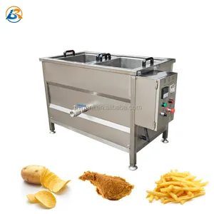 Best selling automatic deep frying machine extruder frying corn curls snack food french fries fryer machine